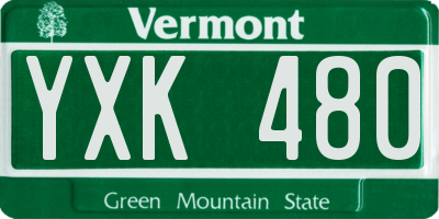 VT license plate YXK480