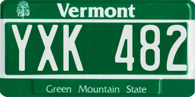 VT license plate YXK482