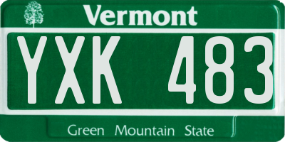 VT license plate YXK483