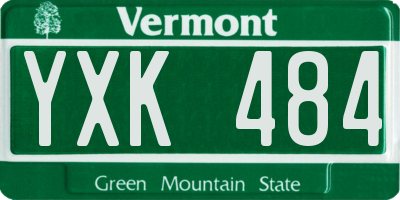 VT license plate YXK484