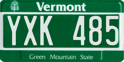 VT license plate YXK485