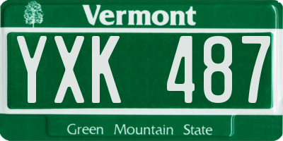 VT license plate YXK487