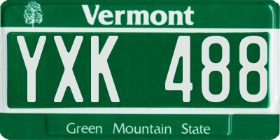 VT license plate YXK488