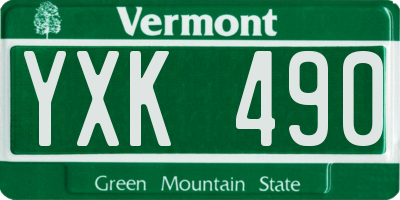 VT license plate YXK490
