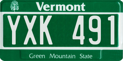 VT license plate YXK491