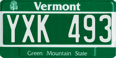 VT license plate YXK493