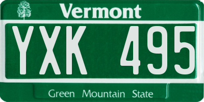 VT license plate YXK495
