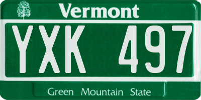 VT license plate YXK497