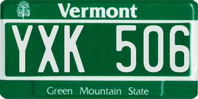 VT license plate YXK506