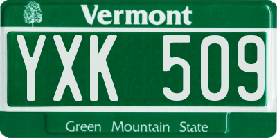 VT license plate YXK509