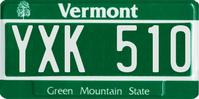 VT license plate YXK510