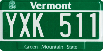 VT license plate YXK511
