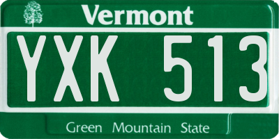 VT license plate YXK513