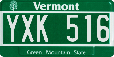 VT license plate YXK516
