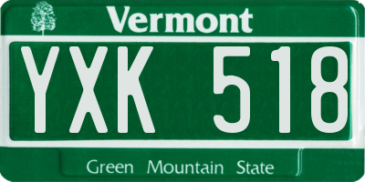 VT license plate YXK518