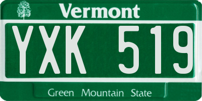 VT license plate YXK519