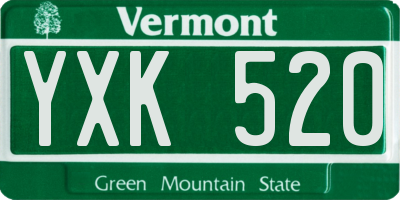 VT license plate YXK520