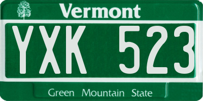 VT license plate YXK523