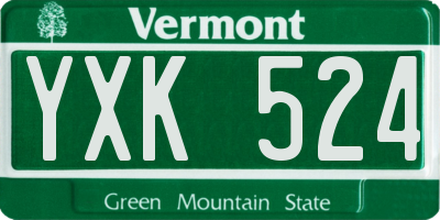 VT license plate YXK524