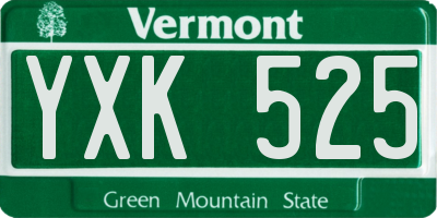 VT license plate YXK525