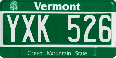 VT license plate YXK526