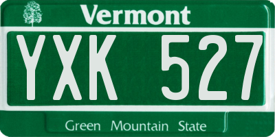 VT license plate YXK527