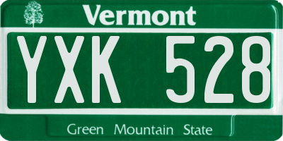 VT license plate YXK528