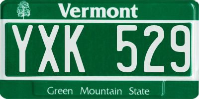 VT license plate YXK529