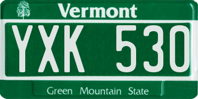 VT license plate YXK530