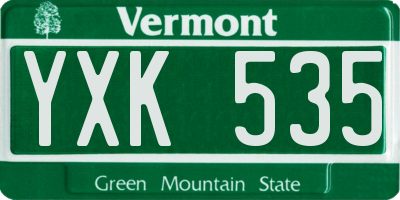 VT license plate YXK535