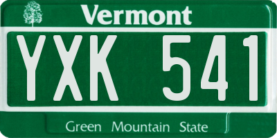 VT license plate YXK541