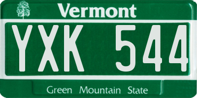 VT license plate YXK544