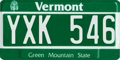 VT license plate YXK546