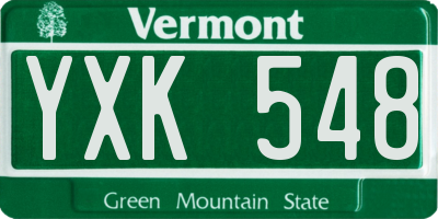VT license plate YXK548