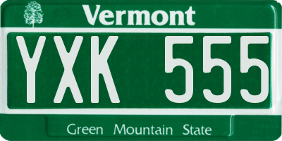 VT license plate YXK555