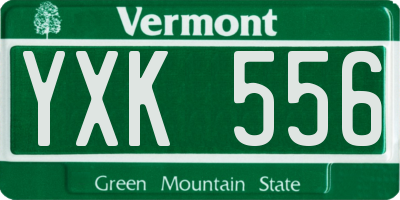 VT license plate YXK556