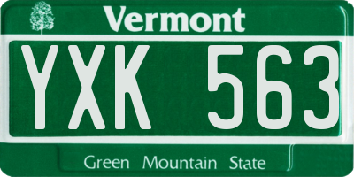VT license plate YXK563