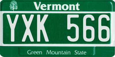 VT license plate YXK566