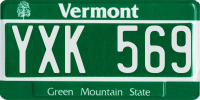 VT license plate YXK569