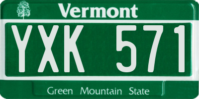 VT license plate YXK571