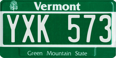 VT license plate YXK573