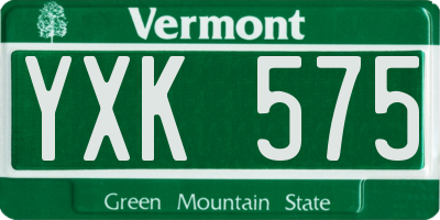 VT license plate YXK575
