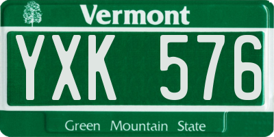 VT license plate YXK576