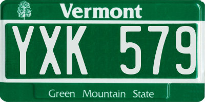 VT license plate YXK579