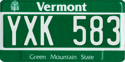 VT license plate YXK583
