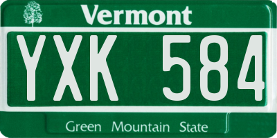 VT license plate YXK584