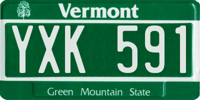 VT license plate YXK591