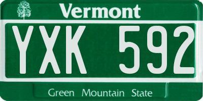 VT license plate YXK592