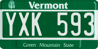 VT license plate YXK593
