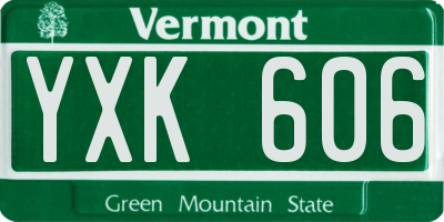 VT license plate YXK606